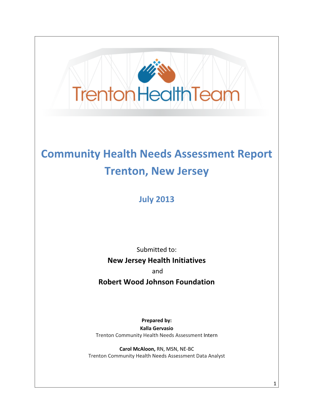 Community Health Needs Assessment Report Trenton, New Jersey