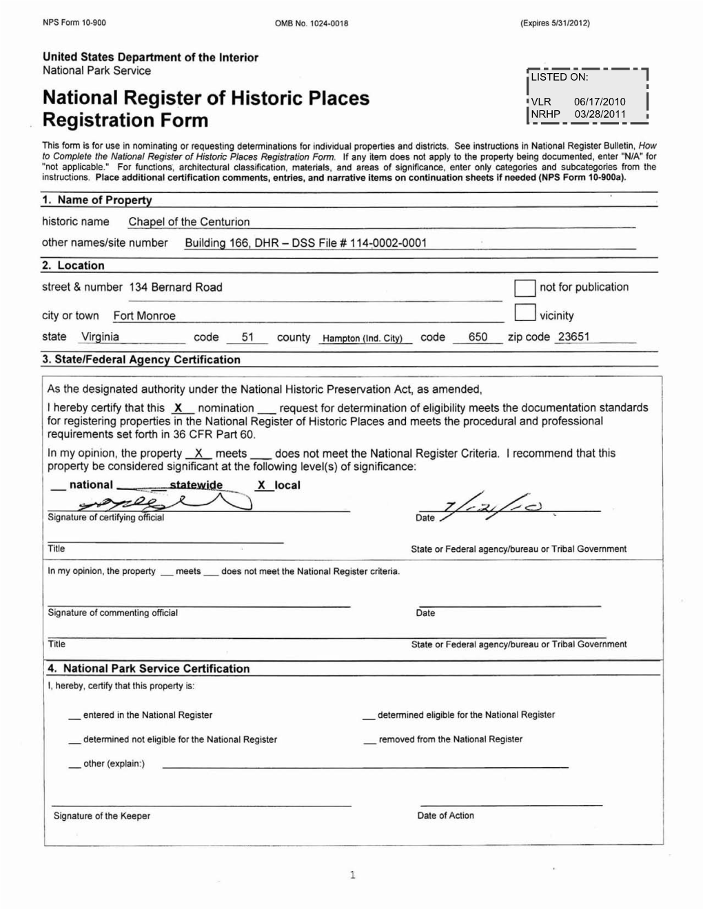 National Register of Historic Places Registration Form