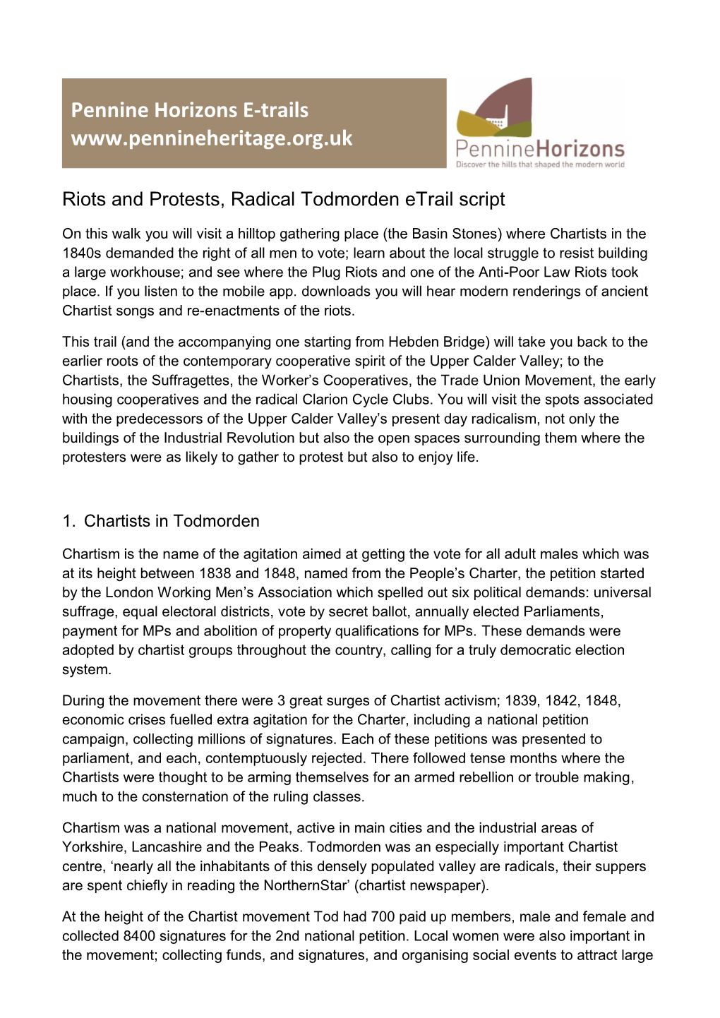 Radical Todmorden Etrail Script