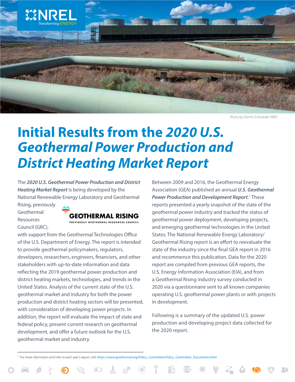 Initial Results from the 2020 U.S. Geothermal Power Production and District Heating Market Report