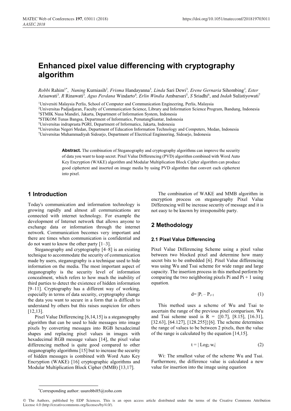 Enhanced Pixel Value Differencing with Cryptography Algorithm