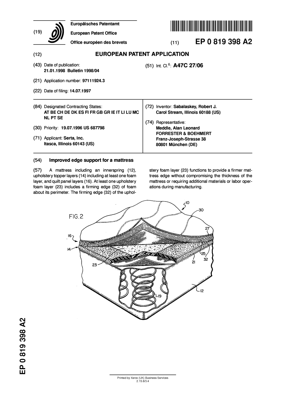 Improved Edge Support for a Mattress