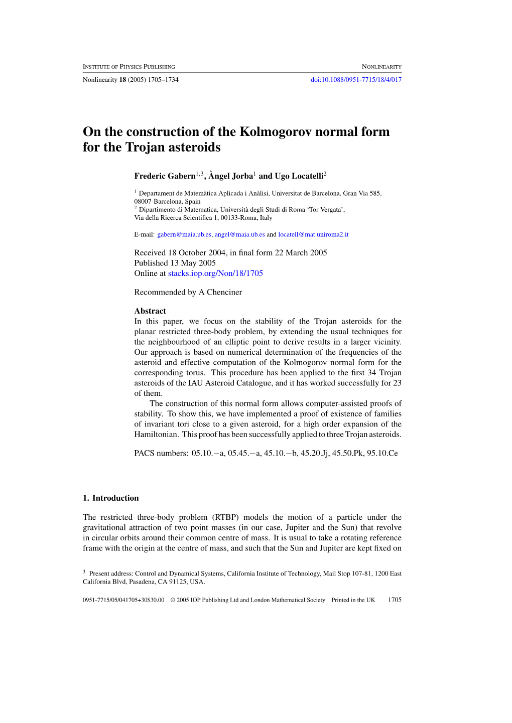 On the Construction of the Kolmogorov Normal Form for the Trojan Asteroids
