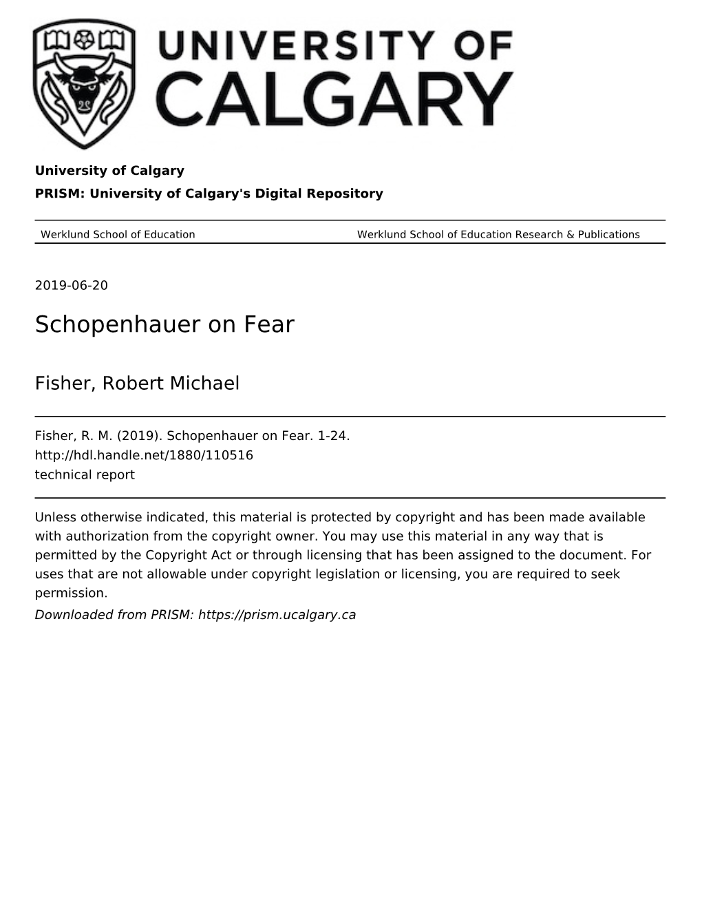 Schopenhauer on Fear