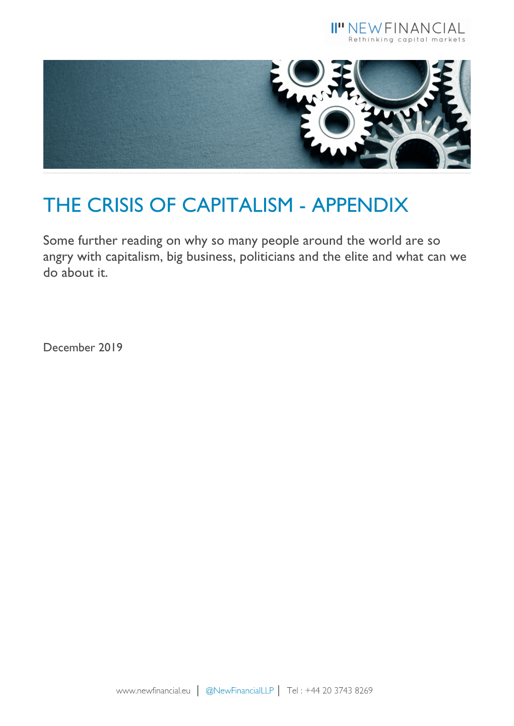 The Crisis of Capitalism - Appendix