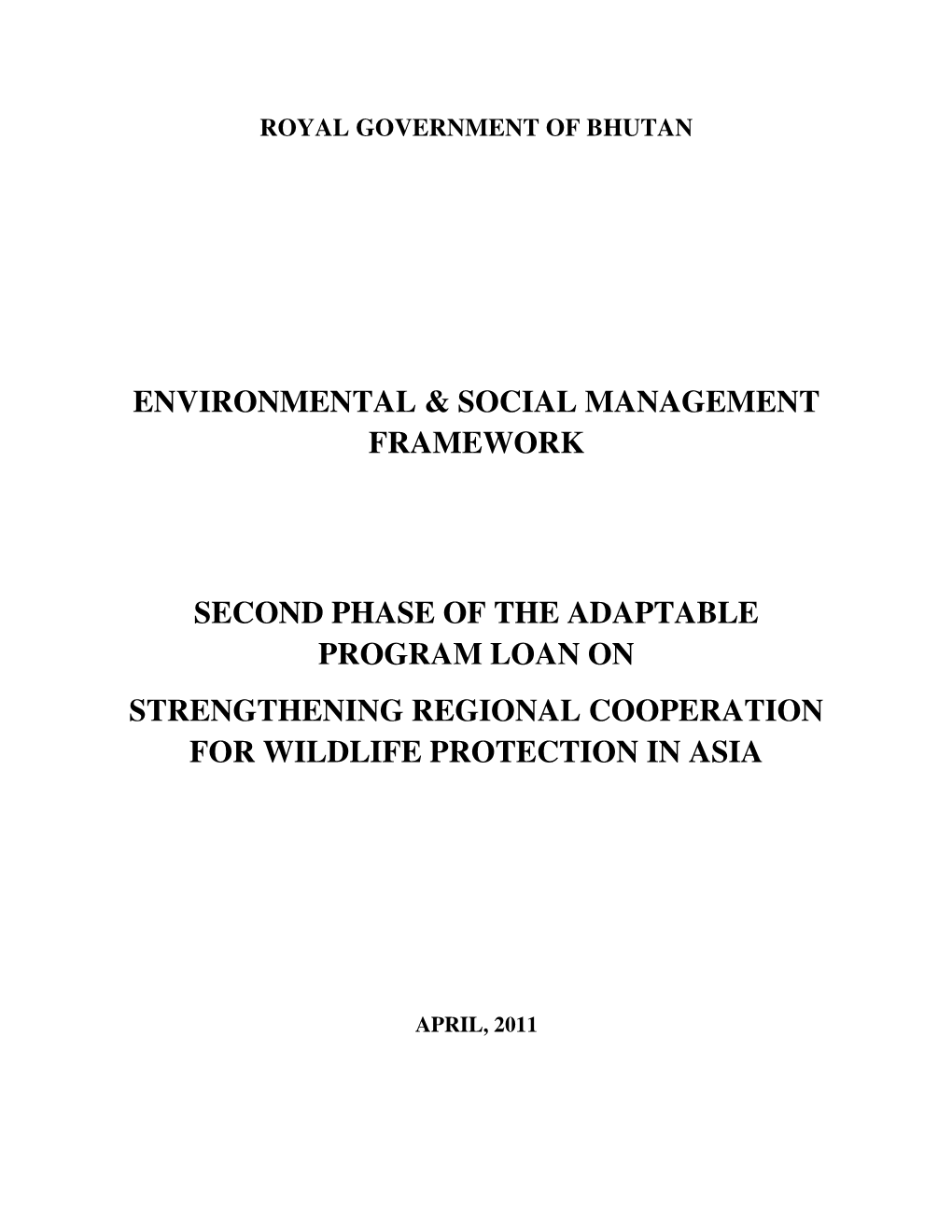 Environmental & Social Management Framework