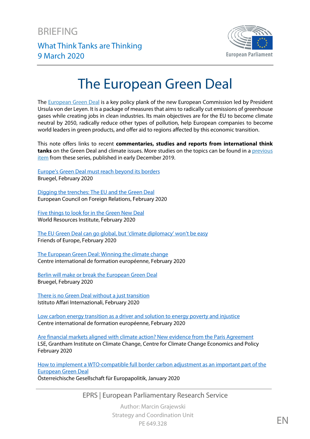 The European Green Deal