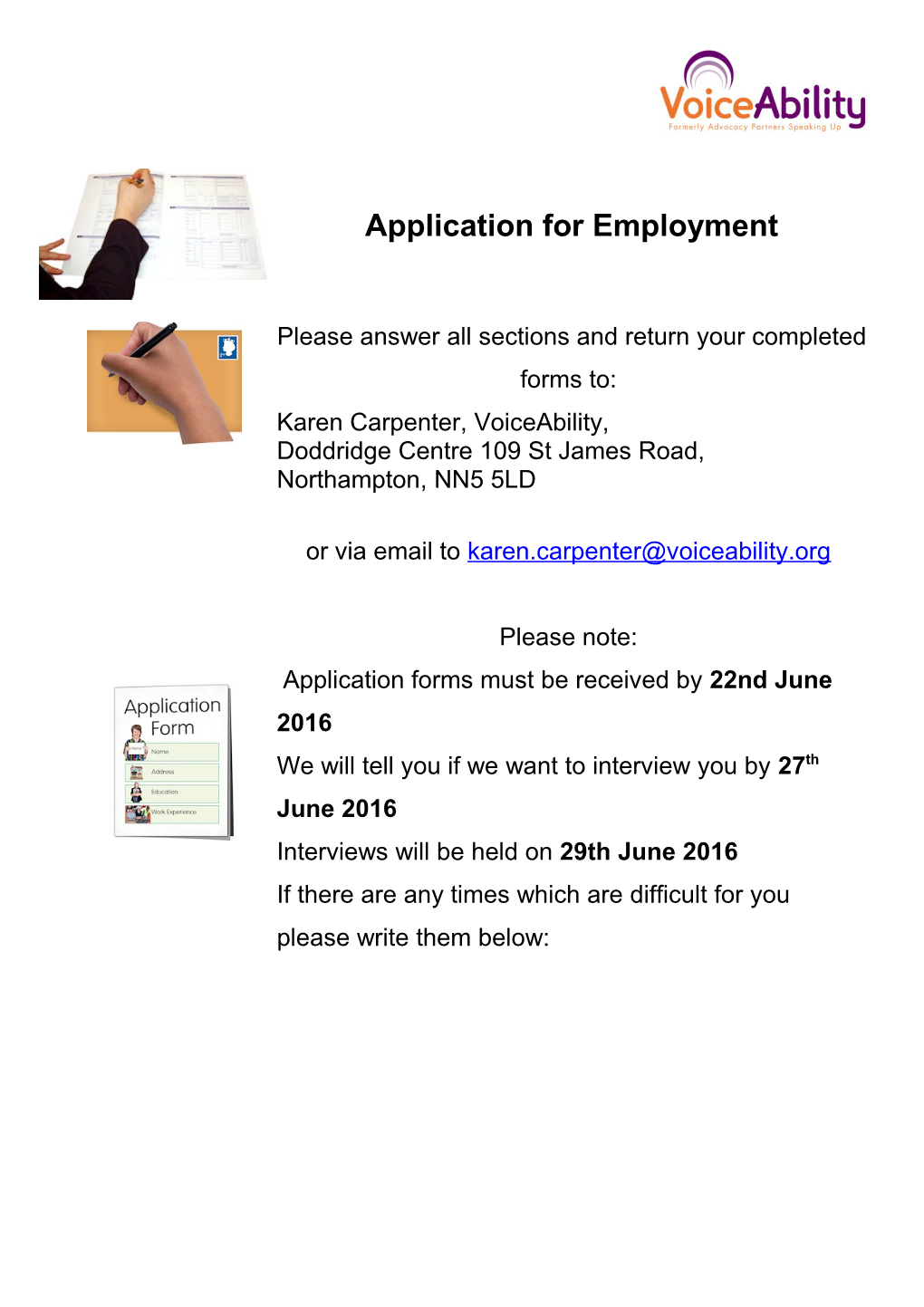 Application for Employment s117