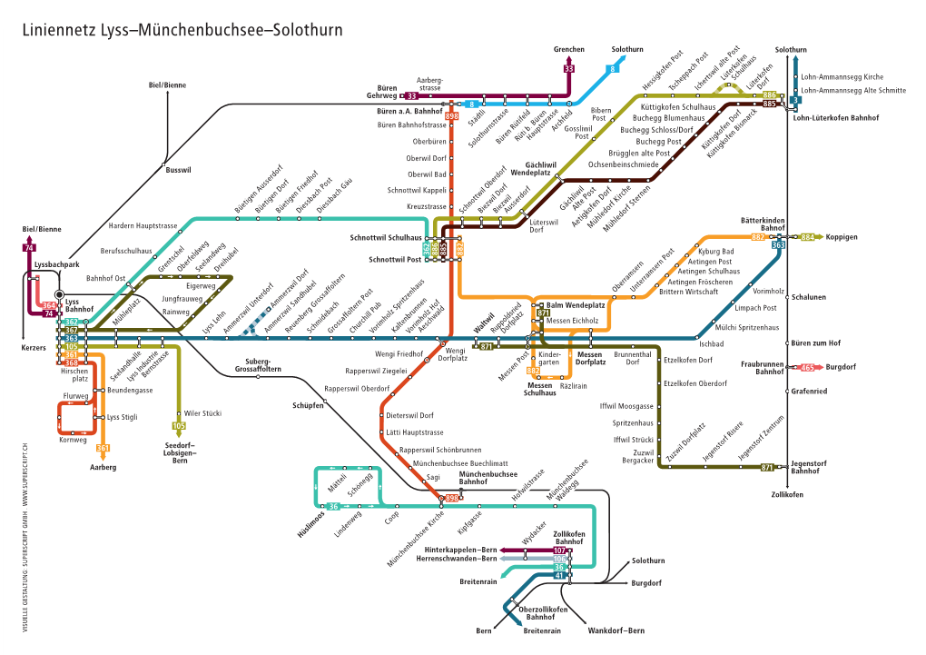 Liniennetz Lyss–Münchenbuchsee–Solothurn Grenchen Solothurn Solothurn