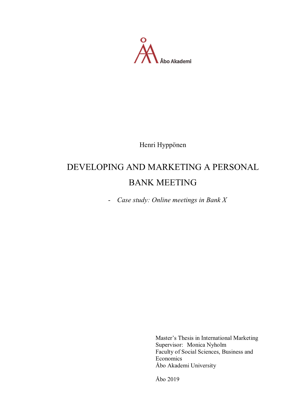 Developing and Marketing a Personal Bank Meeting