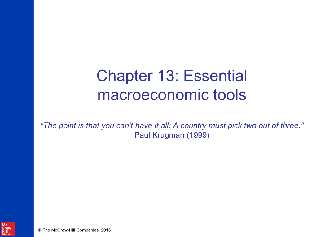 Chapter 13: Essential Macroeconomic Tools