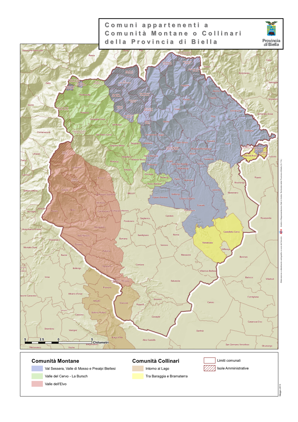 Comuni Appartenenti a Comunità Montane O Collinari Della Provincia