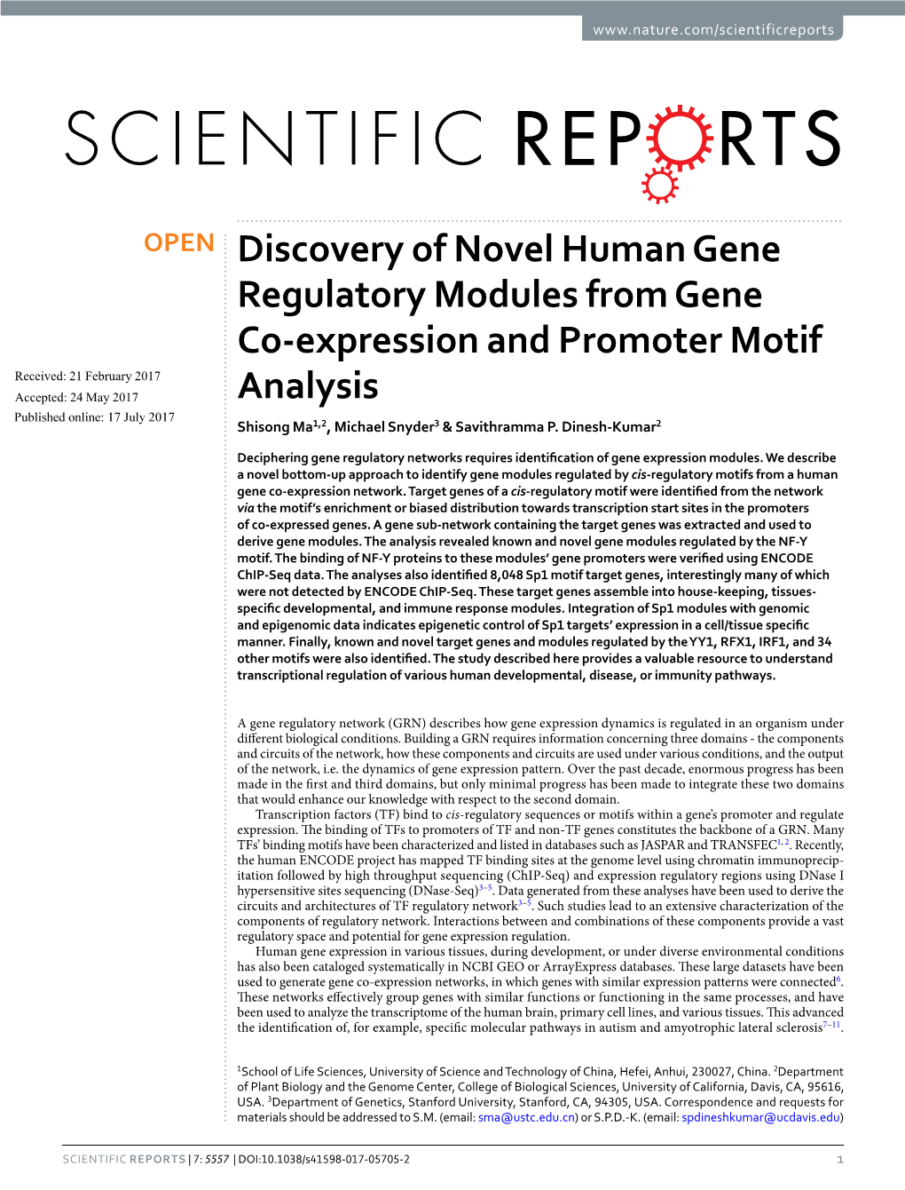 Discovery of Novel Human Gene Regulatory Modules from Gene Co