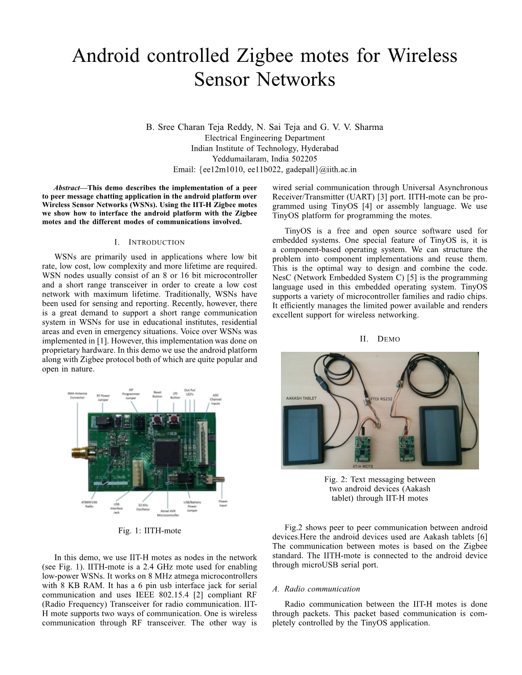 Android Controlled Zigbee Motes for Wireless Sensor Networks