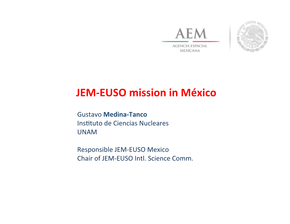 JEM-‐EUSO Mission in México