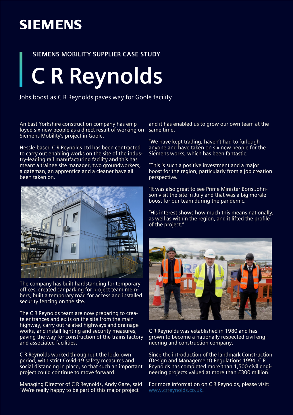 C R Reynolds Jobs Boost As C R Reynolds Paves Way for Goole Facility