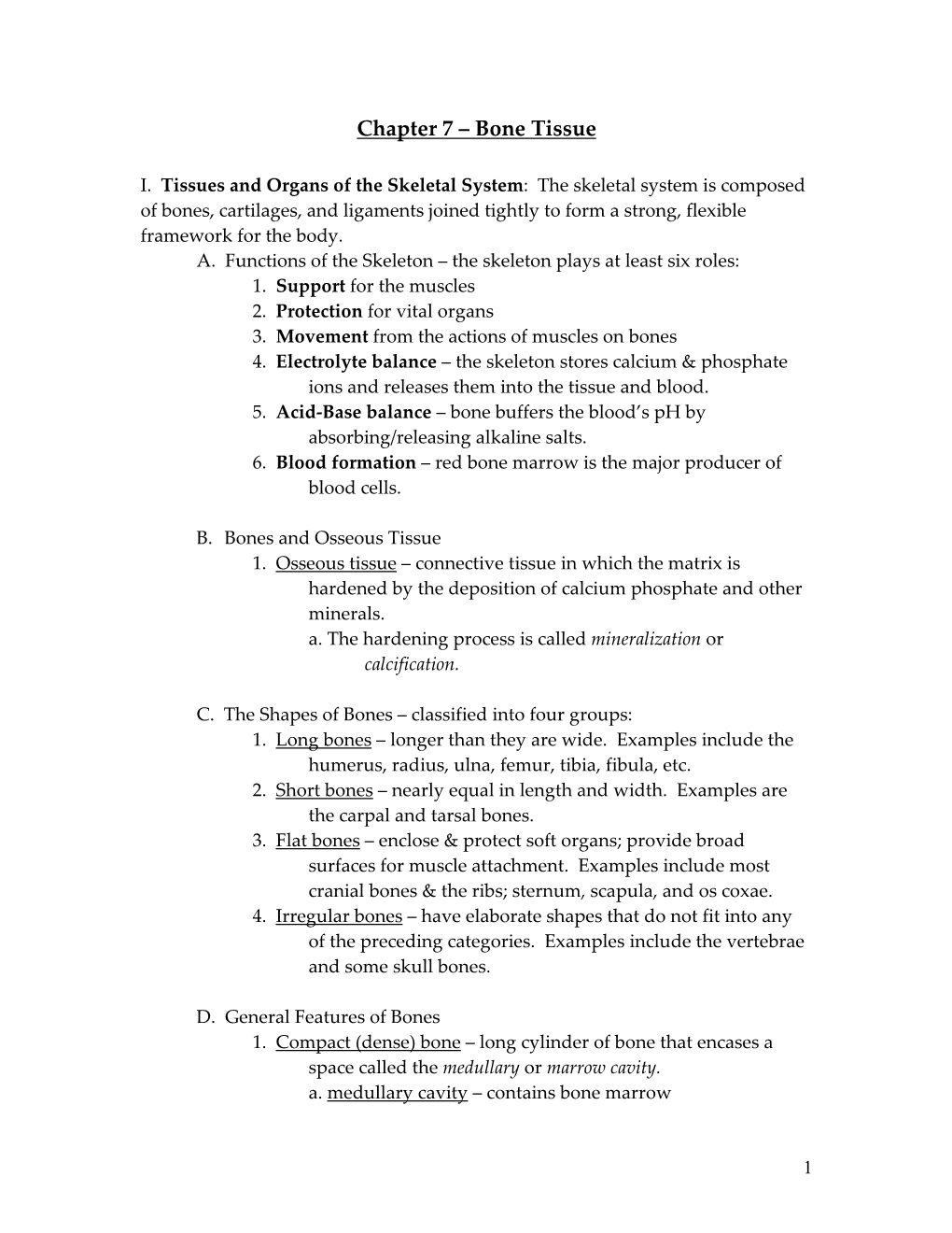 Chapter 7 – Bone Tissue