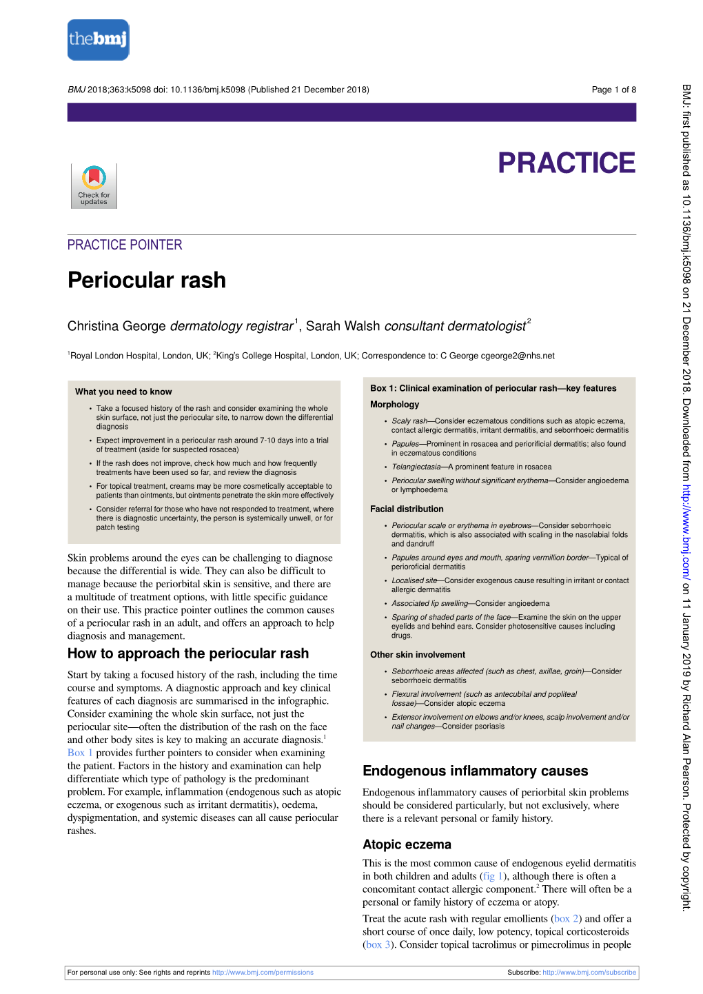 Periocular Rash