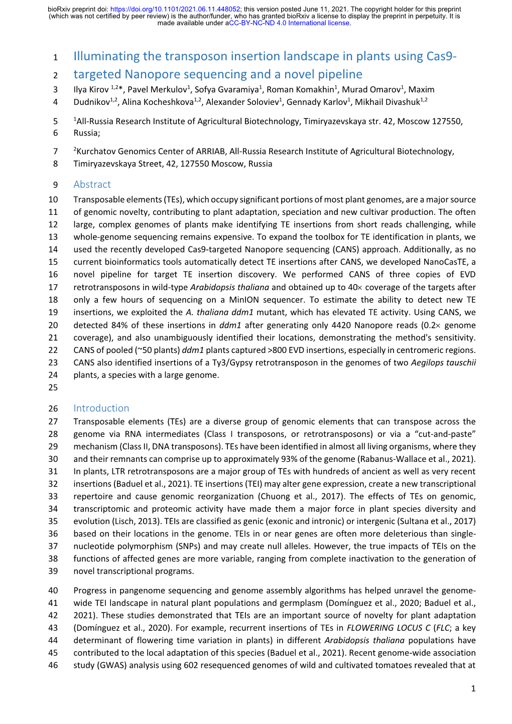 Illuminating the Transposon Insertion Landscape in Plants Using Cas9