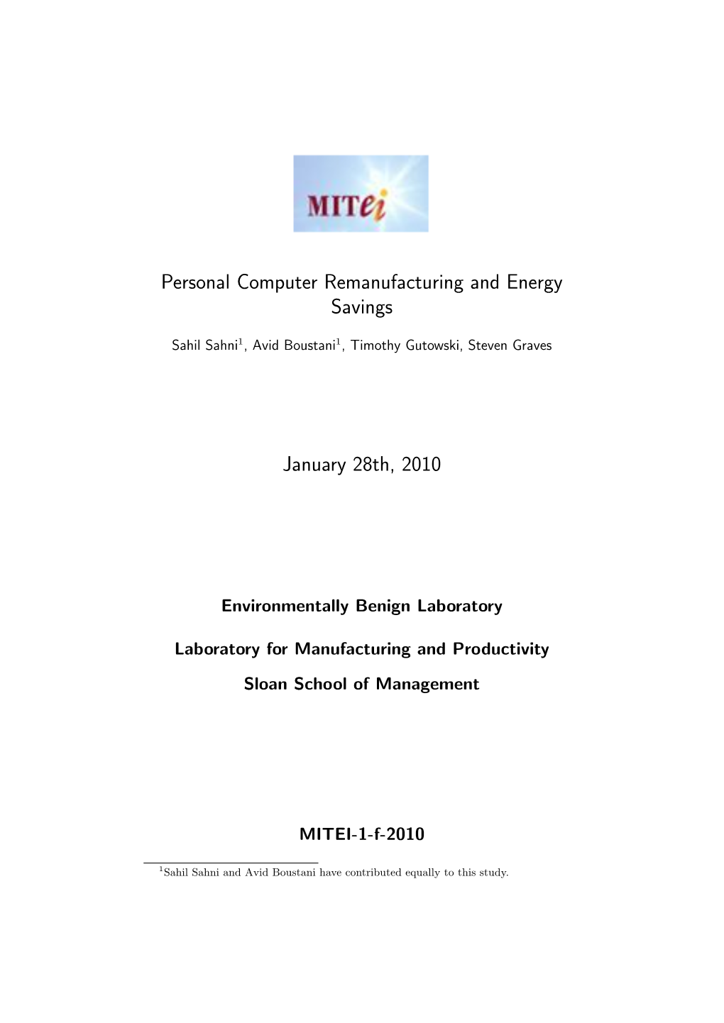 Personal Computer Remanufacturing and Energy Savings January 28Th