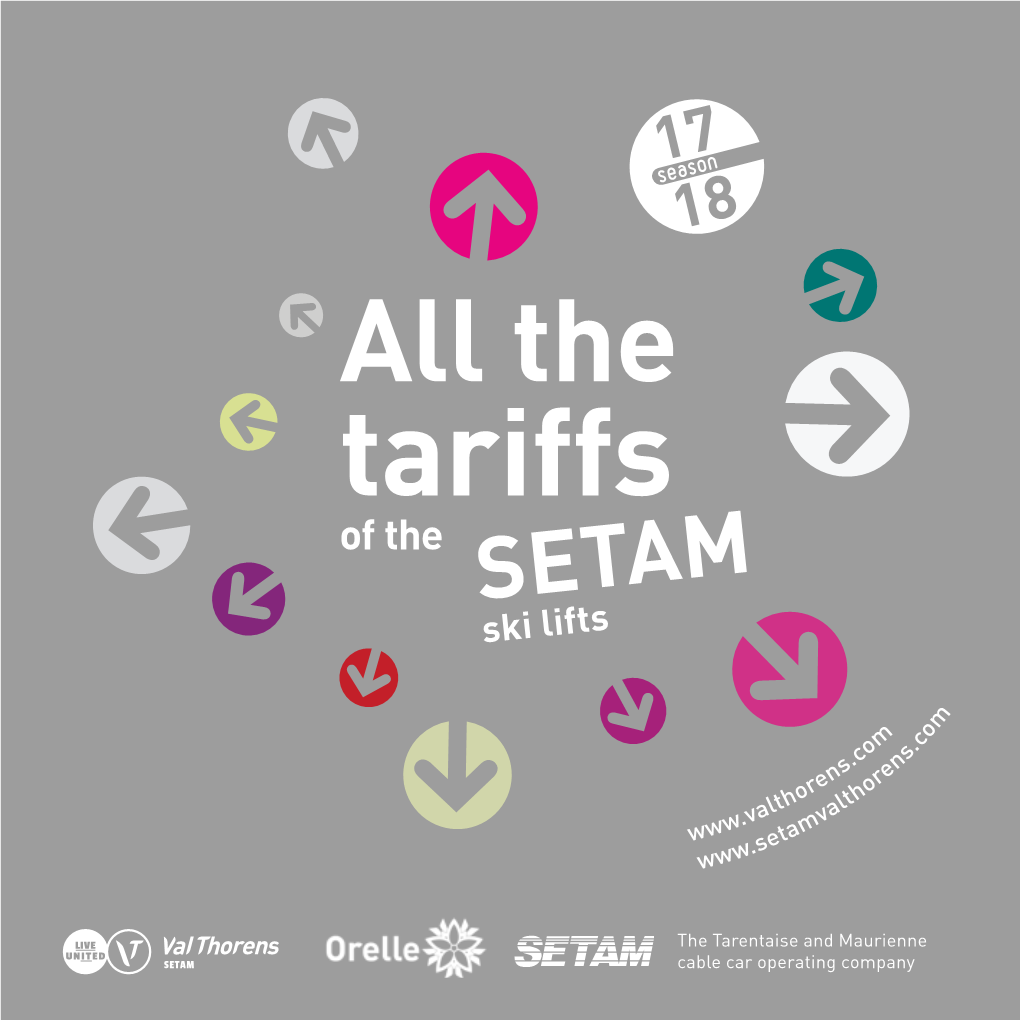 Tariffs of the SETAM Ski Lifts