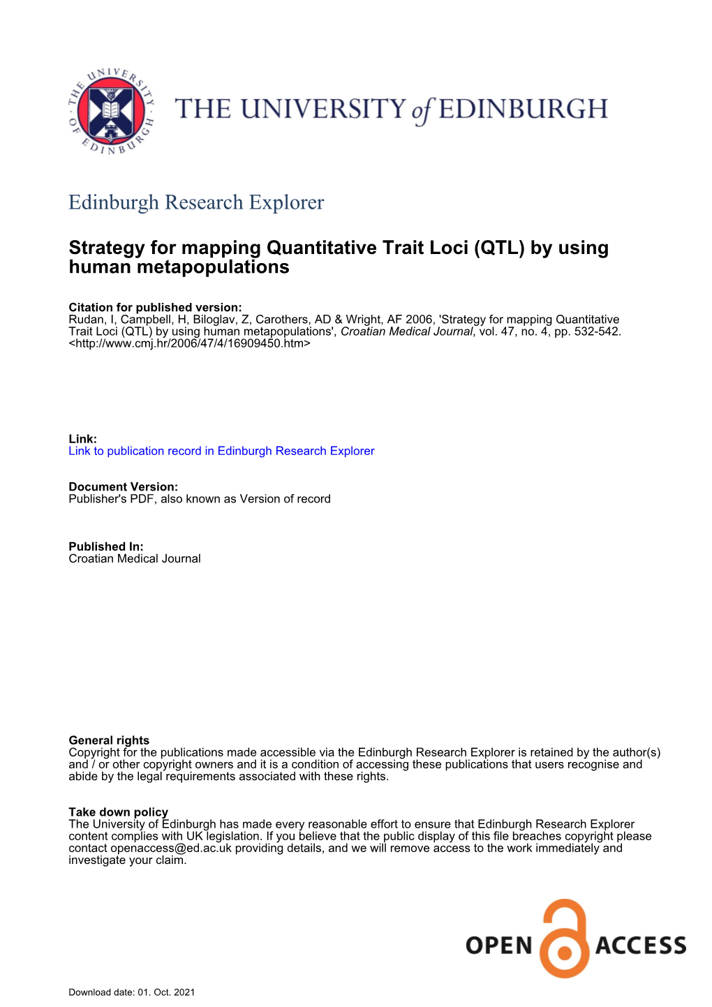 QTL) by Using Human Metapopulations