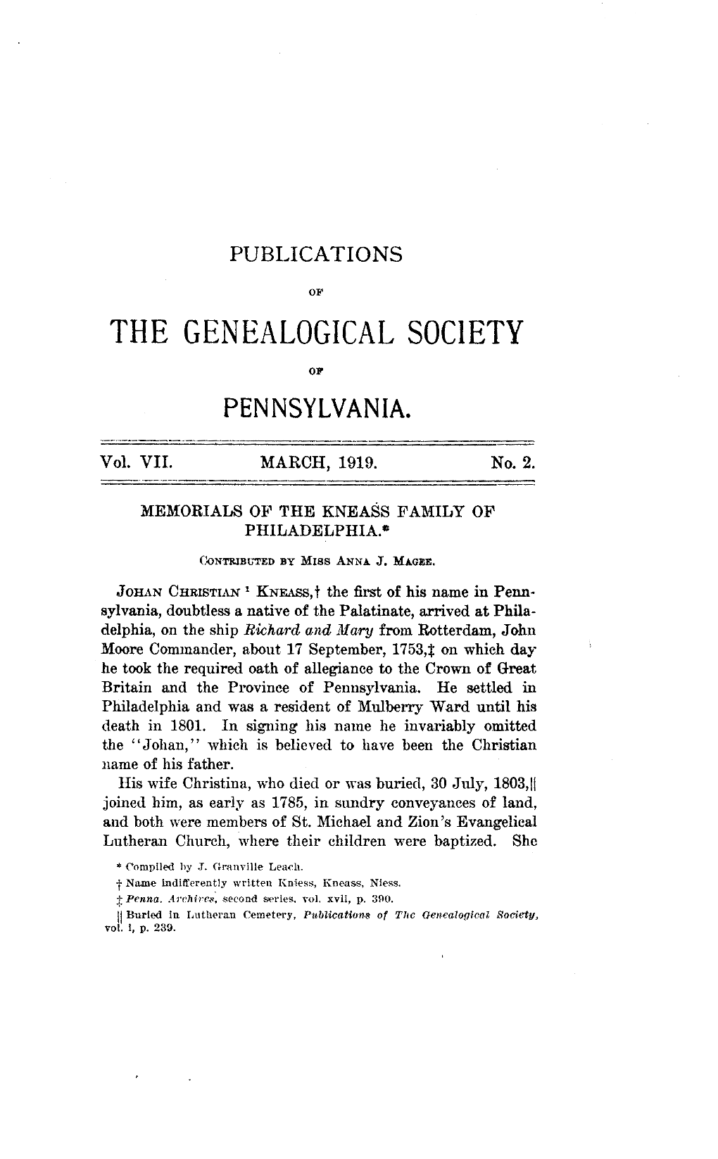 The Genealogical Society