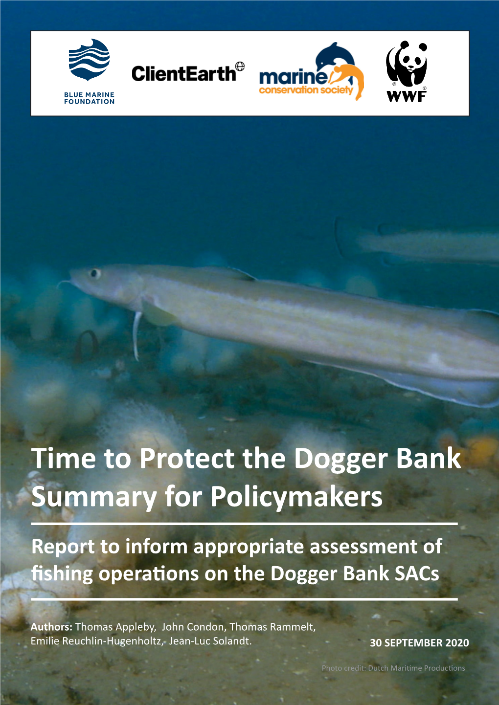 Time to Protect the Dogger Bank Summary for Policymakers Report to Inform Appropriate Assessment of Fishing Operations on the Dogger Bank Sacs