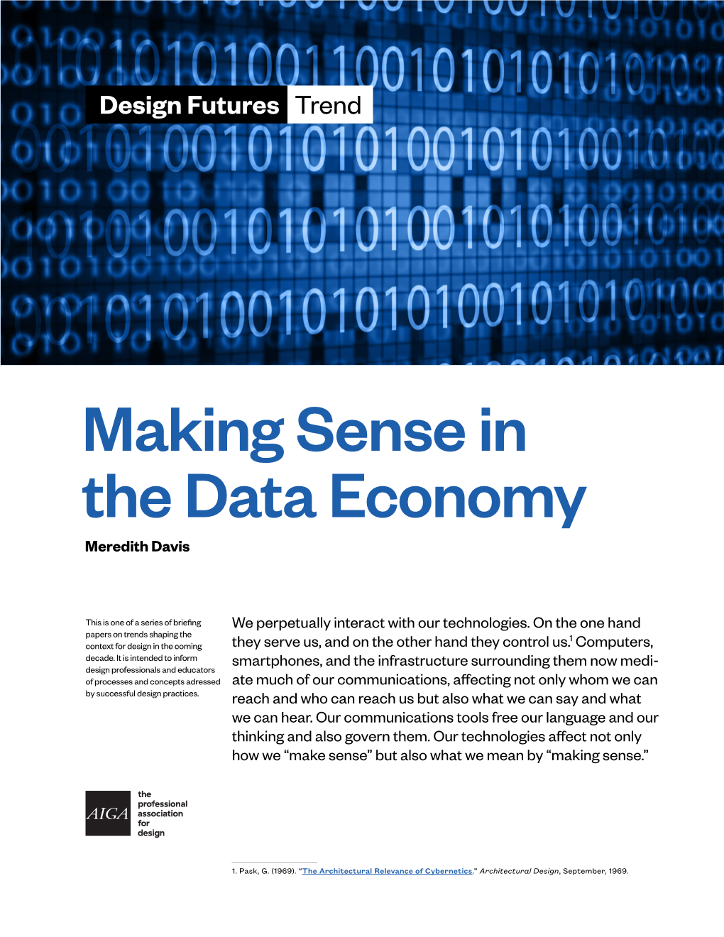 Making Sense in the Data Economy Meredith Davis