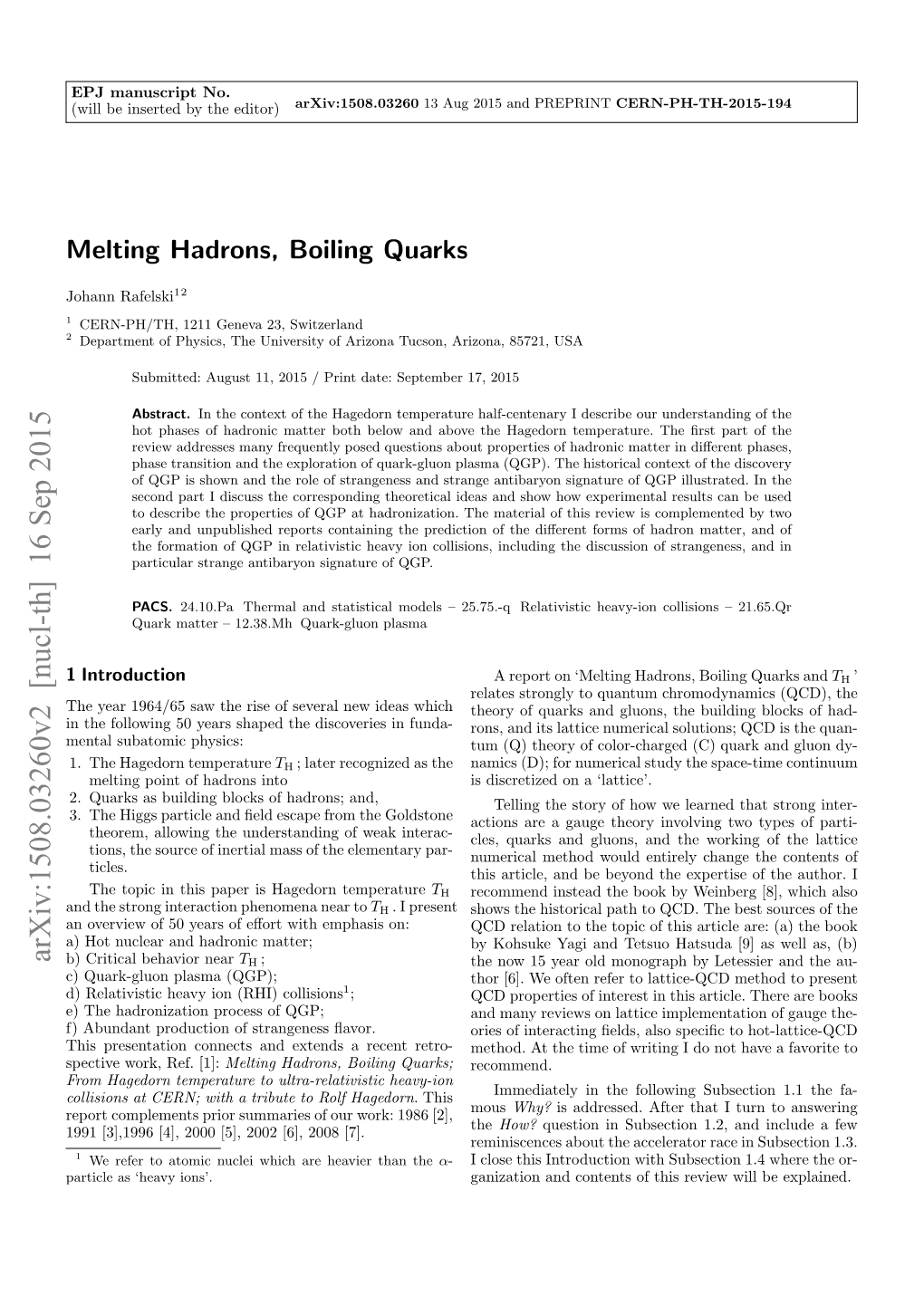 Melting Hadrons, Boiling Quarks