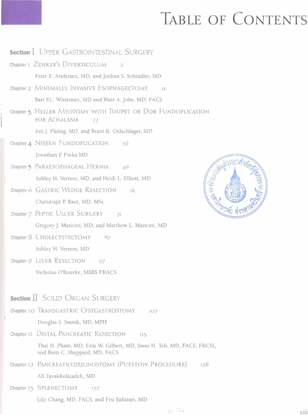 Section I UPPER GASTROINTESTINAL SURGERY Section 11