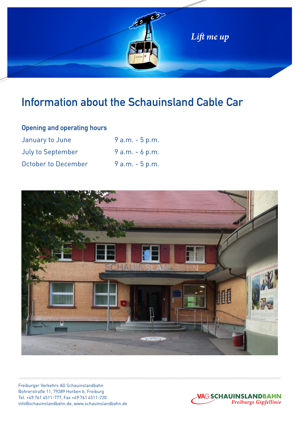 Information About the Schauinsland Cable Car