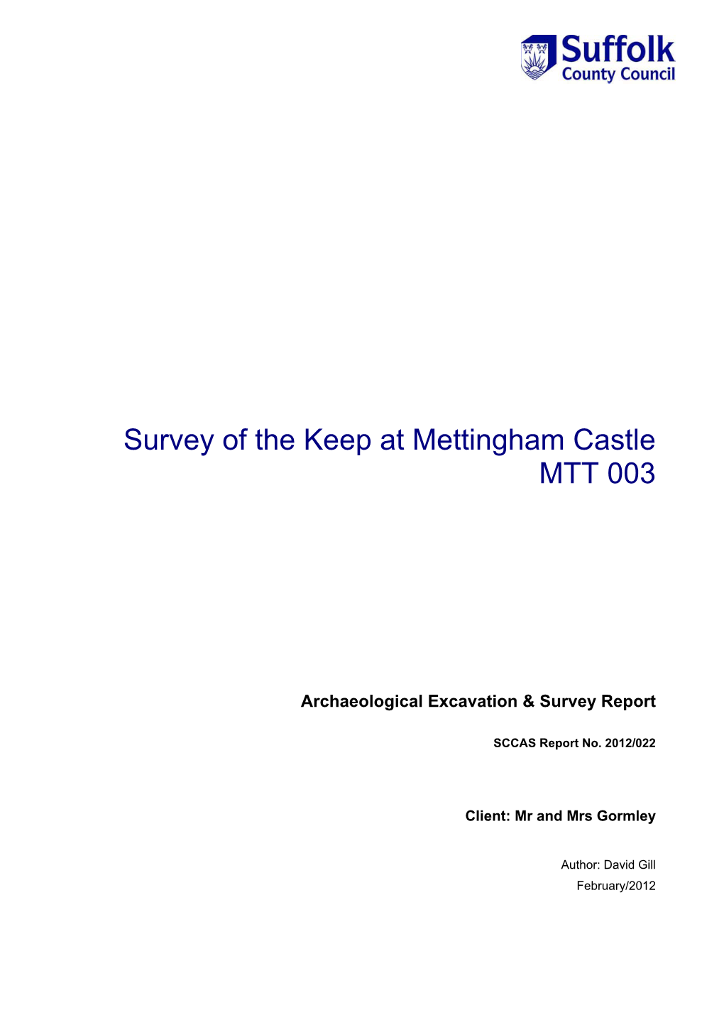 Survey of the Keep at Mettingham Castle MTT 003