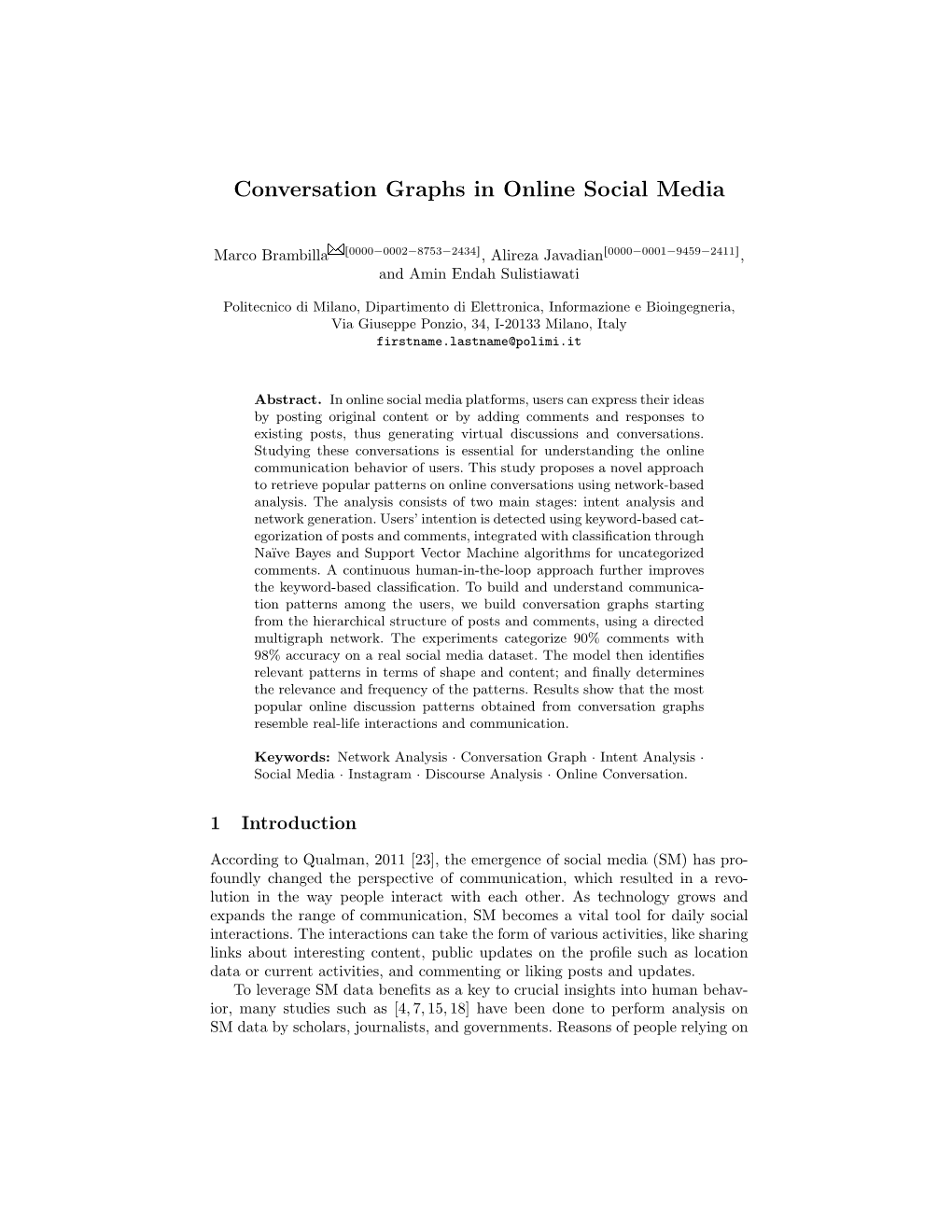 Conversation Graphs in Online Social Media