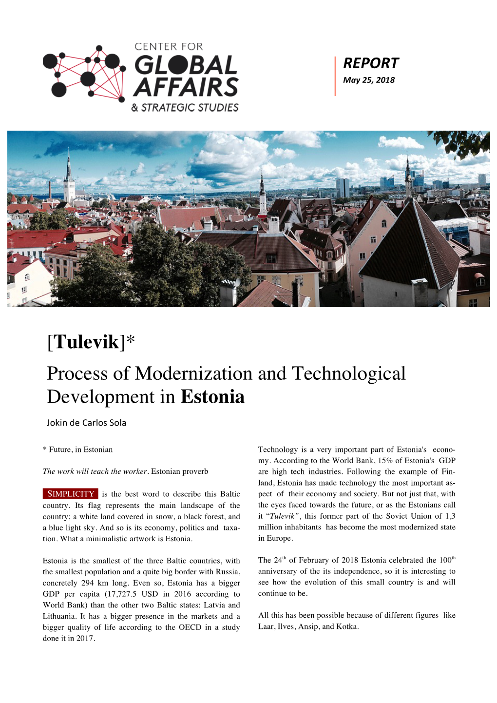 [Tulevik]* Process of Modernization and Technological Development in Estonia