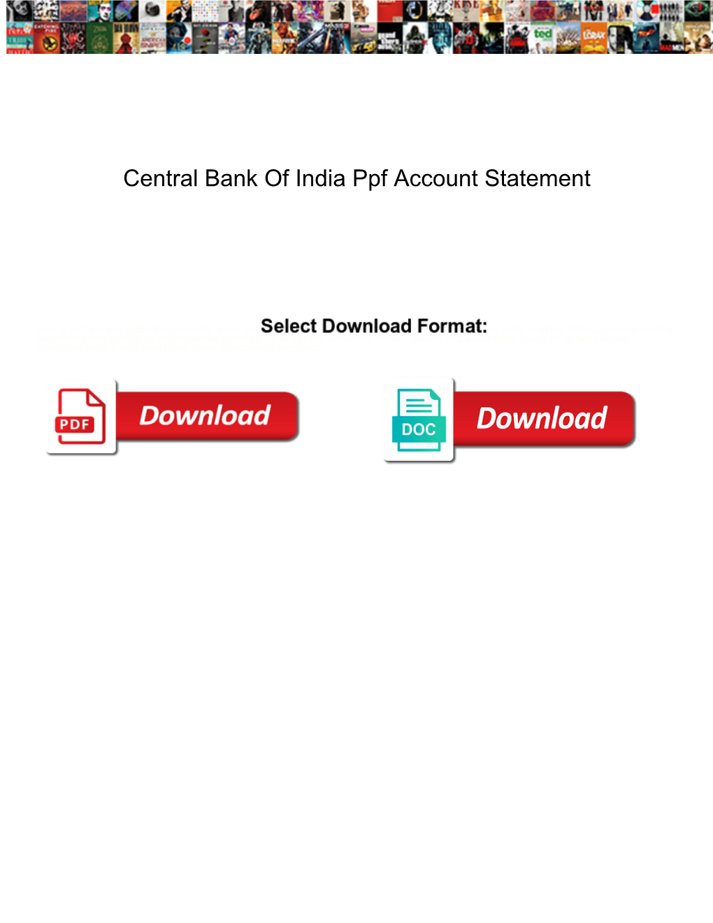 Central Bank of India Ppf Account Statement