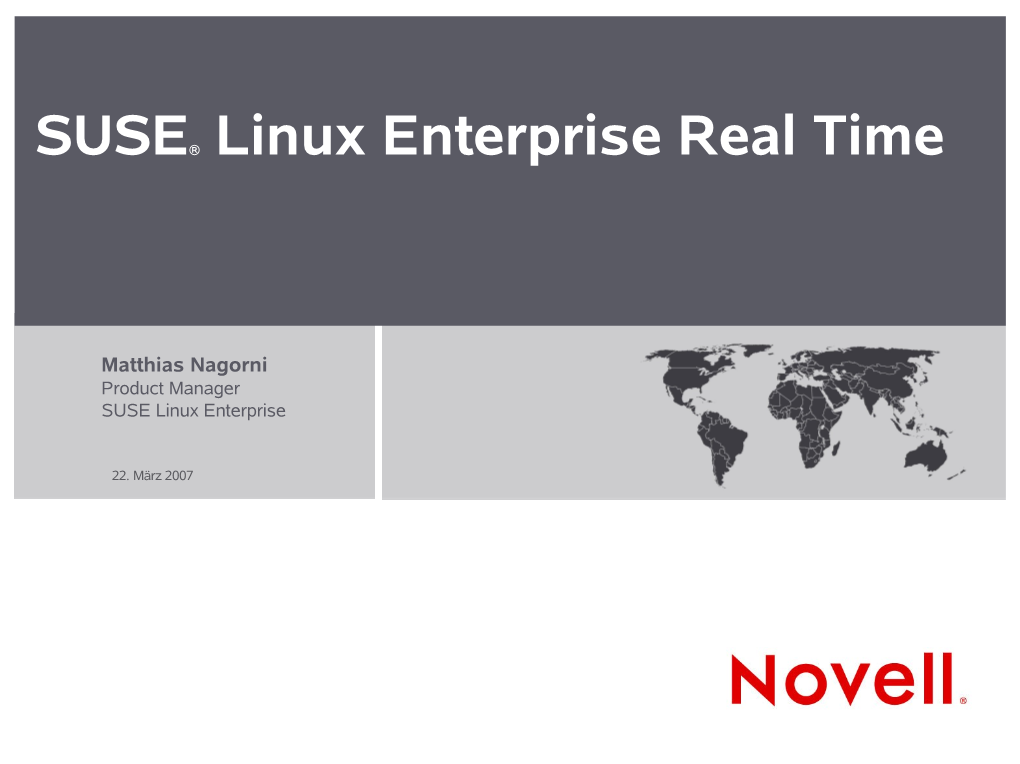 SUSE® Linux Enterprise Real Time