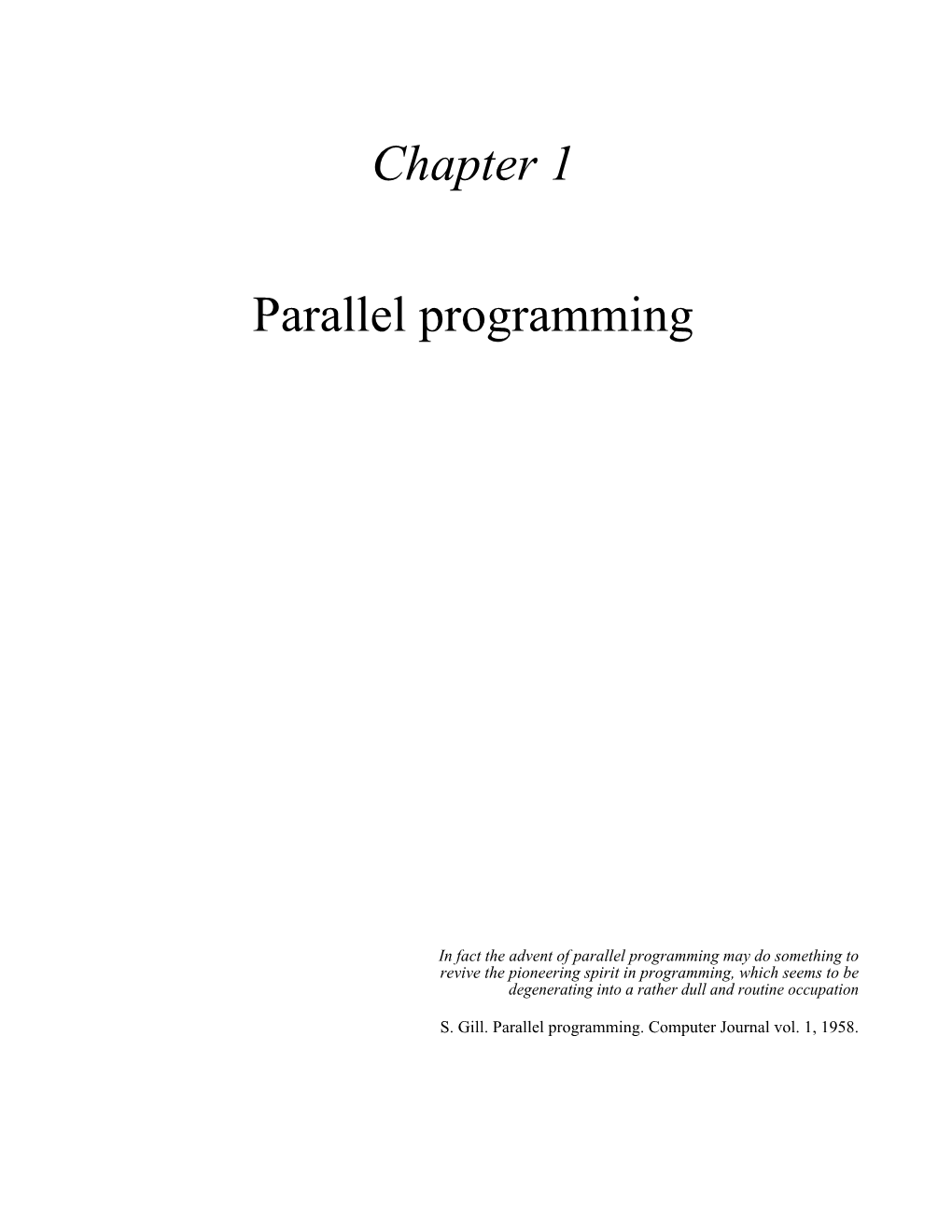 Chapter 1 Parallel Programming