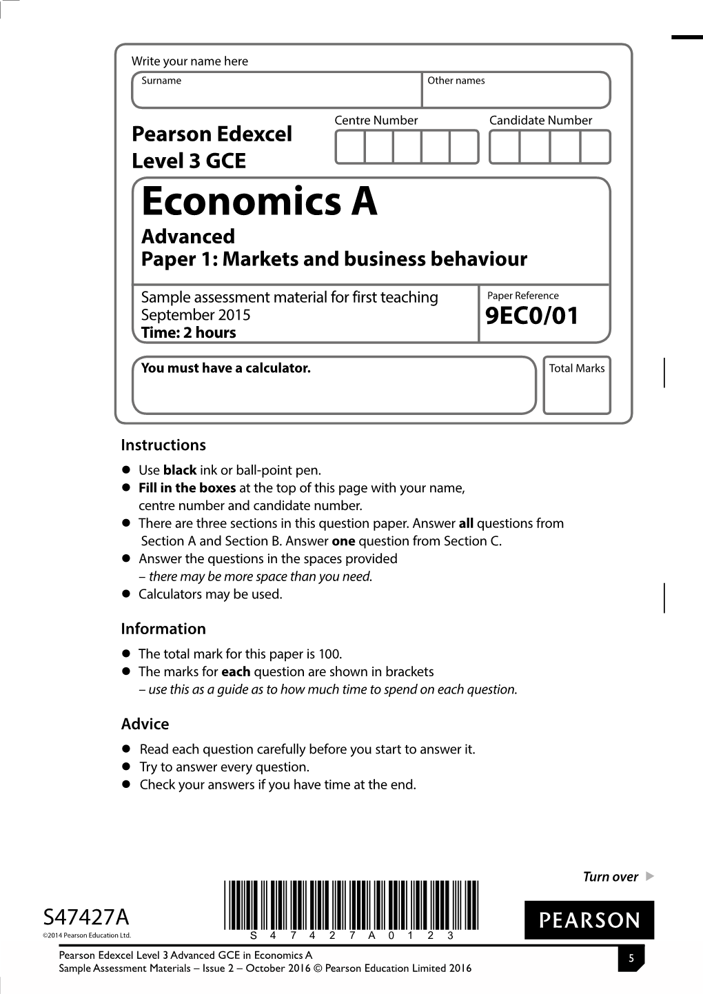 Paper 1: Markets and Business Behaviour