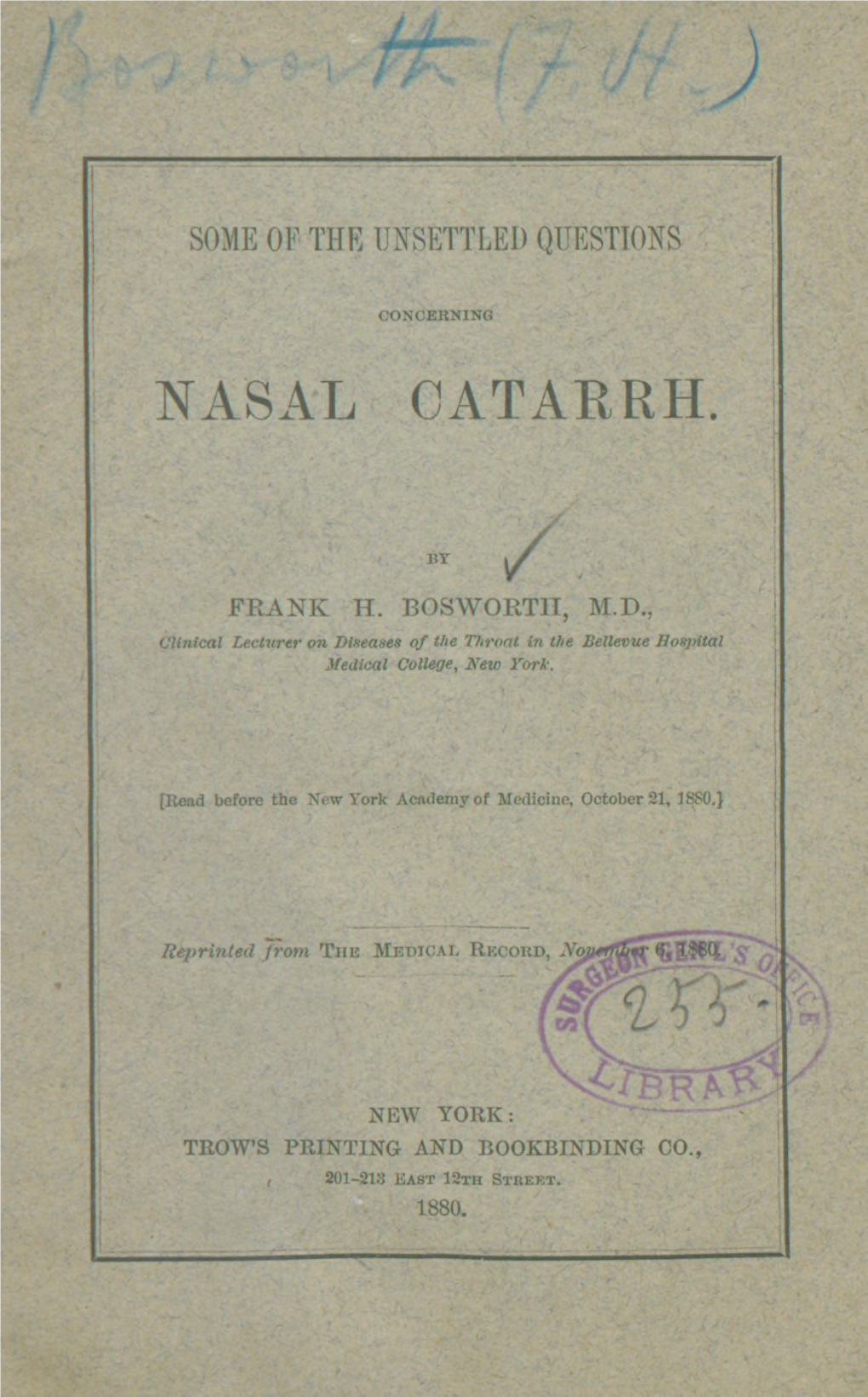 Nasal Catarrh