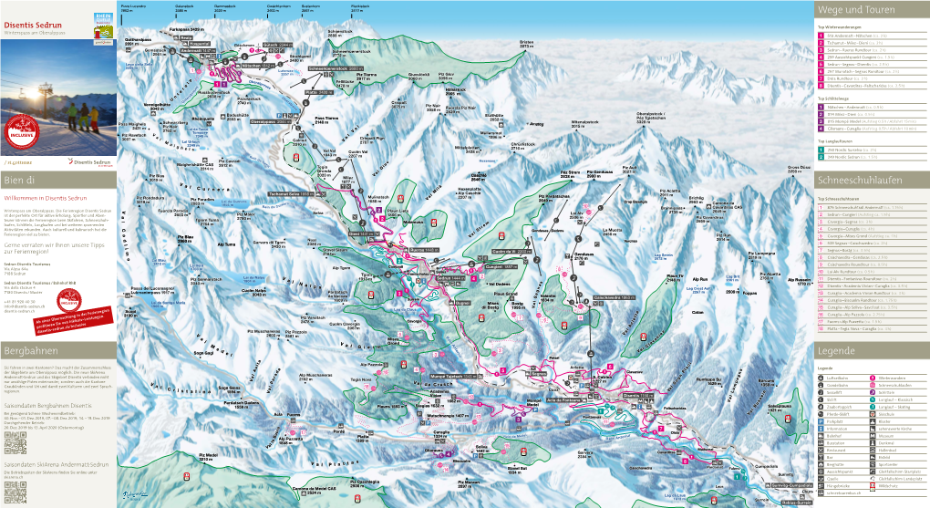 Disentis Sedrun Top Winterwanderungen Furkapass 2429 M Winterspass Am Oberalppass Schijenstock 2888 M 1 513 Andermatt – Nätschen (Ca