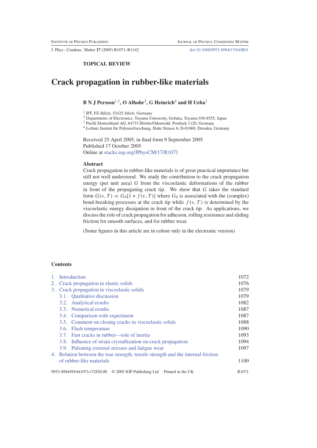 Crack Propagation in Rubber-Like Materials