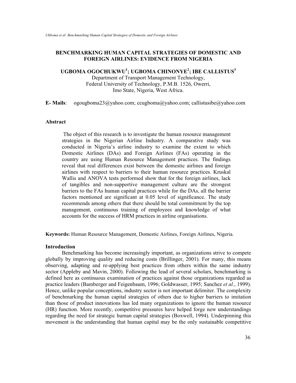 36 Benchmarking Human Capital Strategies of Domestic and Foreign