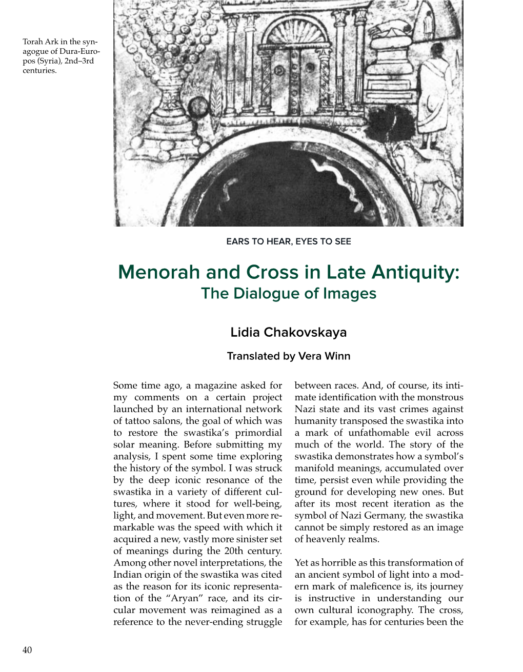 Menorah and Cross in Late Antiquity: the Dialogue of Images