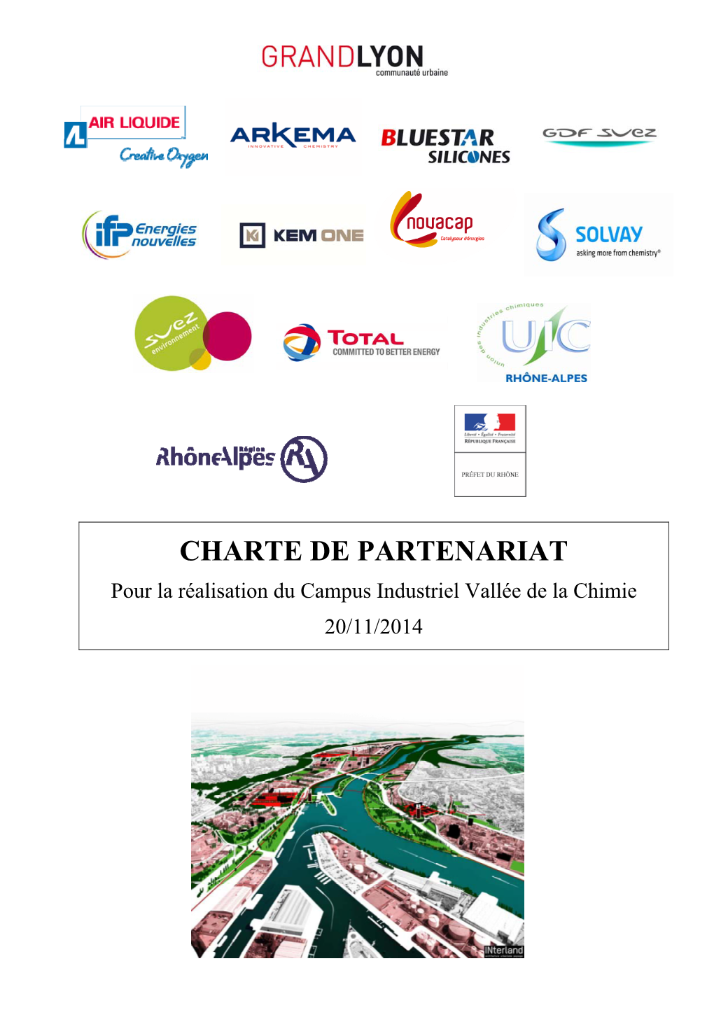 Vallée De La Chimie : Charte De Partenariat Pour La Réalisation Du