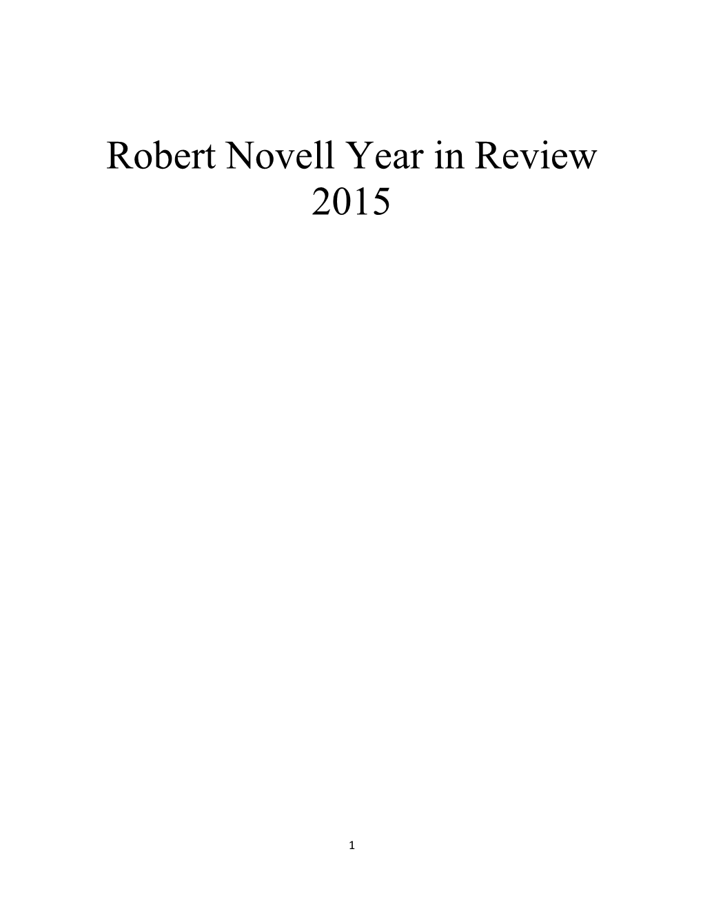 Robert Novell Year in Review 2015