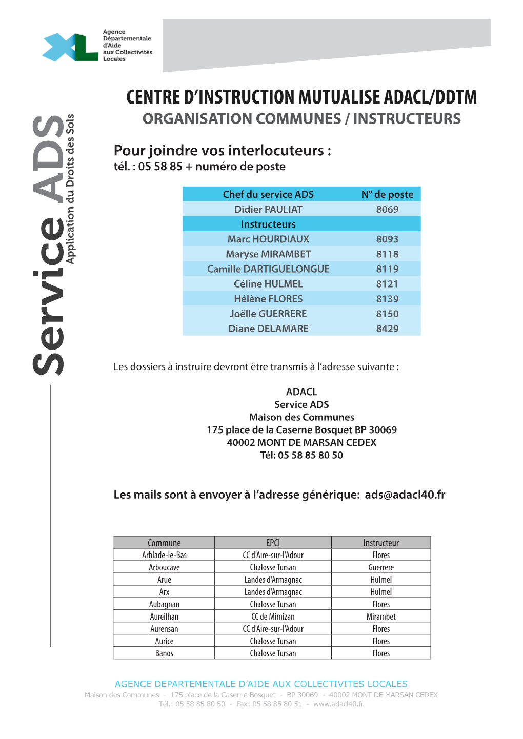 Fiche Pratique Organisation Communes/Instructeurs