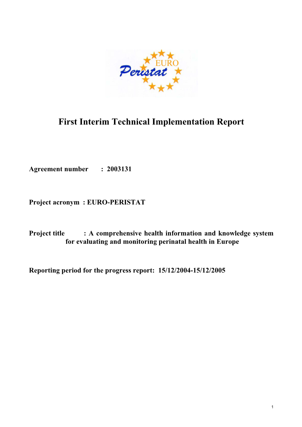 EURO-PERISTAT II First Interim Report