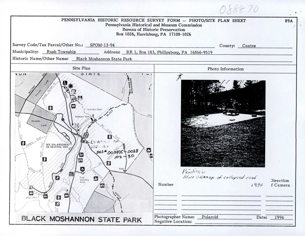 BLACK MOSHANNON STATE PARK Negative Location: .4—