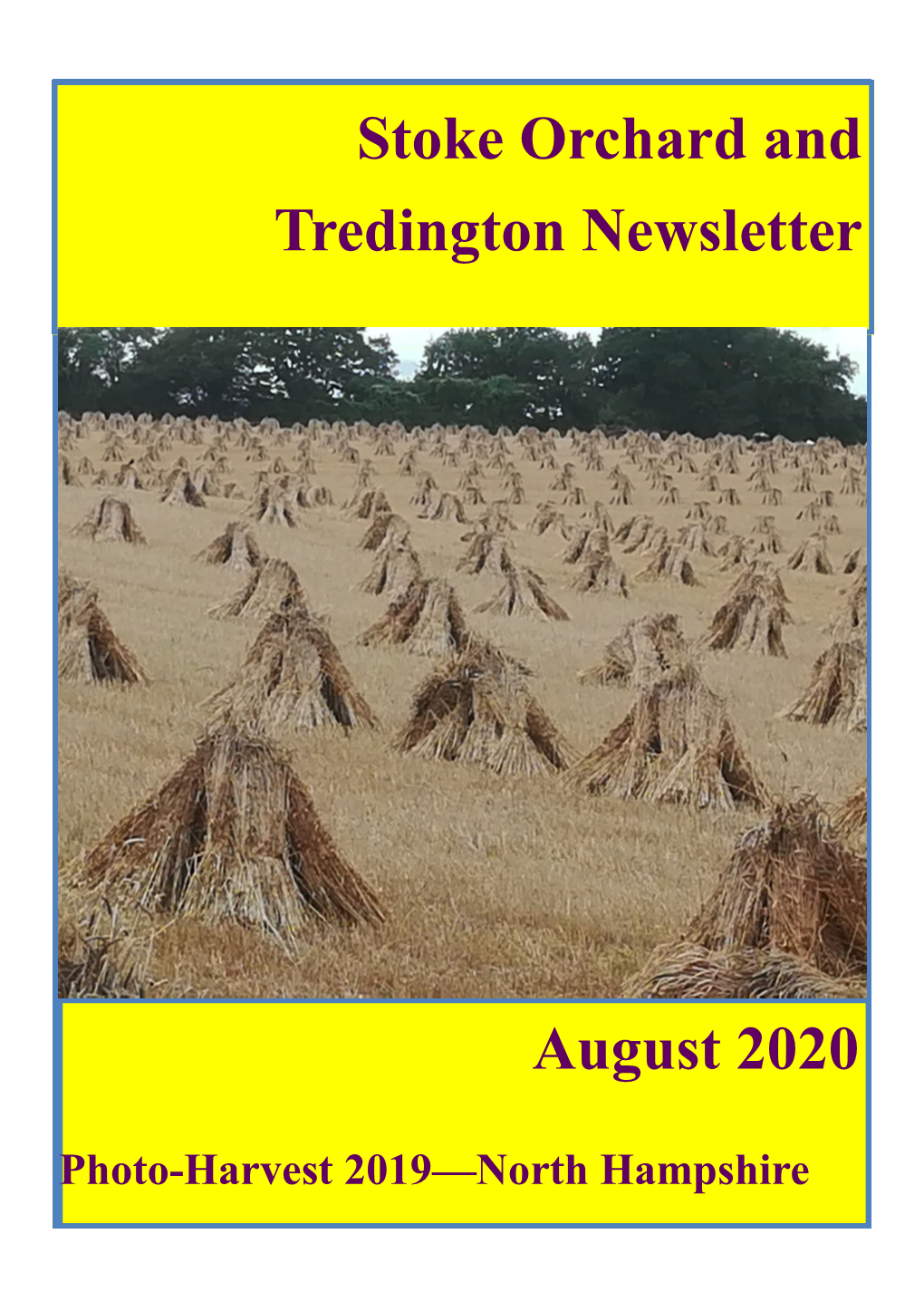 Stoke Orchard and Tredington Newsletter August 2020